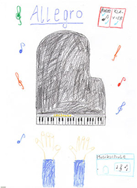 Malwettbewerb der Musikschule - gemaltes Bild eines Kindes